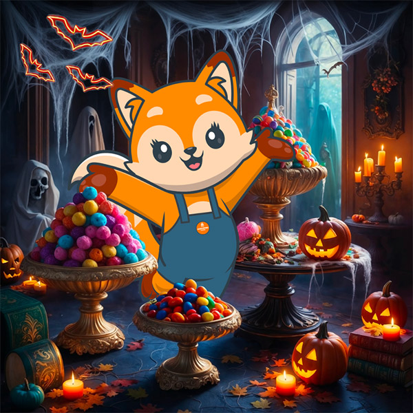 Parade Mascotte Roxie Halloween Aushopping Faches