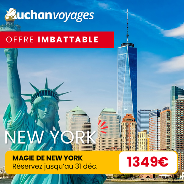 Découvrez la magie de New York avec l'offre imbattable Auchan Voyages : 1349€
