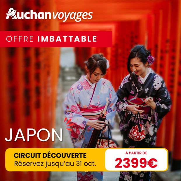Auchan Voyage offre circuit découverte au Japon
