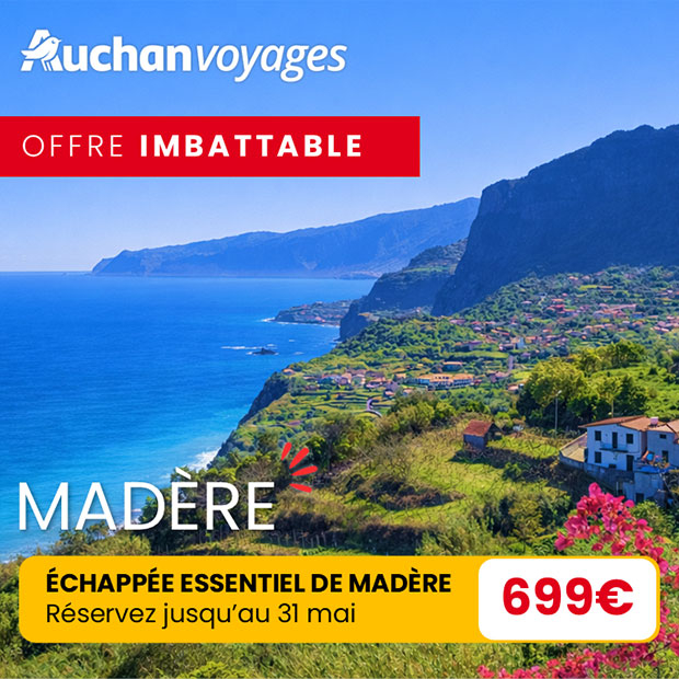 Direction un circuit à Madère pour 699€* chez Auchan Voyages